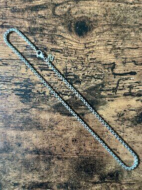 David Yurman Medium Box Chain Necklace w/ 14K Yellow Gold - 3.6mm - 18"